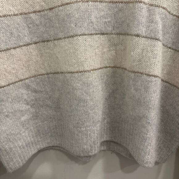 Rails Mist Ivory Glitter Stripe Ellise Sweater Cashmere Silk‎ Blend XS Luxe Cozy - Picture 4 of 9